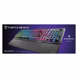 Turtle Beach Vulcan II - Clavier gaming PC taille standard, interrupteurs mécaniques TITAN II, touches rétro-éclairées RGB personnalisables, repose-poignets amovible, commandes multimédia, plaque supérieure en aluminium, pavé numérique - Noir - Vue supplémentaire 14