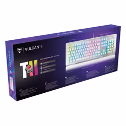 Turtle Beach Vulcan II - Clavier gaming PC taille standard, interrupteurs mécaniques TITAN II, touches rétro-éclairées RGB personnalisables, repose-poignets amovible, commandes multimédia, plaque supérieure en aluminium, pavé numérique - Blanc - Vue supplémentaire 13