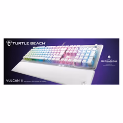 Turtle Beach Vulcan II - Clavier gaming PC taille standard, interrupteurs mécaniques TITAN II, touches rétro-éclairées RGB personnalisables, repose-poignets amovible, commandes multimédia, plaque supérieure en aluminium, pavé numérique - Blanc - Vue supplémentaire 14