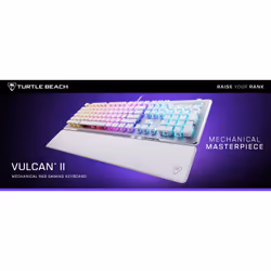 Turtle Beach Vulcan II - Clavier gaming PC taille standard, interrupteurs mécaniques TITAN II, touches rétro-éclairées RGB personnalisables, repose-poignets amovible, commandes multimédia, plaque supérieure en aluminium, pavé numérique - Blanc - Vue supplémentaire 15