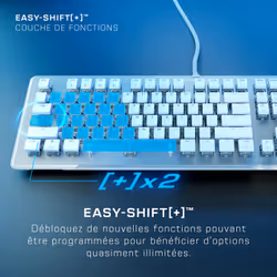 Turtle Beach Vulcan II - Clavier gaming PC taille standard, interrupteurs mécaniques TITAN II, touches rétro-éclairées RGB personnalisables, repose-poignets amovible, commandes multimédia, plaque supérieure en aluminium, pavé numérique - Blanc - Vue supplémentaire 8