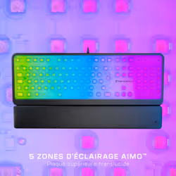 Turtle Beach Magma Membrane RGB Gaming Keyboard avec touches en membrane, Anti-Ghosting avancé, Technologie Easy-Shift, Eclairage RGB personnalisable, Repose-paume détachable - Noir - Vue supplémentaire 4