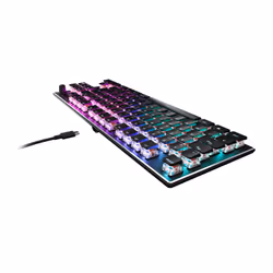 Turtle Beach Clavier gaming PC TITAN Switch mécanique linéaire sans pavé numérique Vulcan TKL avec éclairage RGB AIMO par touche, plaque supérieure en aluminium anodisé et câble USB-C amovible - Noir