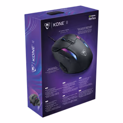 Turtle Beach Kone II - Souris gaming RGB ergonomique filaire, capteur optique 26 000 DPI, interrupteurs optiques 100 M de clics, 23 entrées personnalisables, molette 4D, patins en PTFE pur - Noir cendre - Vue supplémentaire 16