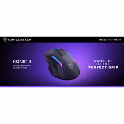 Turtle Beach Kone II - Souris gaming RGB ergonomique filaire, capteur optique 26 000 DPI, interrupteurs optiques 100 M de clics, 23 entrées personnalisables, molette 4D, patins en PTFE pur - Noir cendre - Vue supplémentaire 18