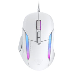 Turtle Beach Kone II - Souris gaming RGB ergonomique filaire, capteur optique 26 000 DPI, interrupteurs optiques 100 M de clics, 23 entrées personnalisables, molette 4D, patins en PTFE pur - Blanc arctique