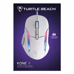 Turtle Beach Kone II - Souris gaming RGB ergonomique filaire, capteur optique 26 000 DPI, interrupteurs optiques 100 M de clics, 23 entrées personnalisables, molette 4D, patins en PTFE pur - Blanc arctique - Vue supplémentaire 17