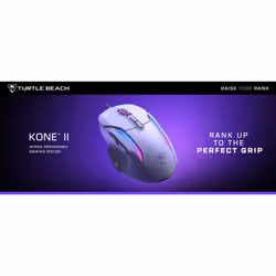 Turtle Beach Kone II - Souris gaming RGB ergonomique filaire, capteur optique 26 000 DPI, interrupteurs optiques 100 M de clics, 23 entrées personnalisables, molette 4D, patins en PTFE pur - Blanc arctique - Vue supplémentaire 18