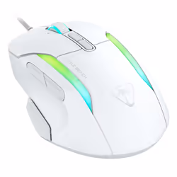 Turtle Beach Kone II - Souris gaming RGB ergonomique filaire, capteur optique 26 000 DPI, interrupteurs optiques 100 M de clics, 23 entrées personnalisables, molette 4D, patins en PTFE pur - Blanc arctique