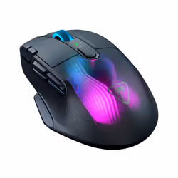 Turtle Beach Kone XP Air - Souris gaming RGB ergonomique, personnalisable et sans fil, Bluetooth, capteur optique 19 000 DPI, autonomie de batterie de 100 heures, station de charge, 29 entrées programmables, éclairage AIMO RGB, molette 4D Noir - Vue supplémentaire 4