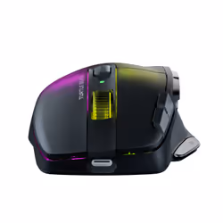 Turtle Beach Kone XP Air - Souris gaming RGB ergonomique, personnalisable et sans fil, Bluetooth, capteur optique 19 000 DPI, autonomie de batterie de 100 heures, station de charge, 29 entrées programmables, éclairage AIMO RGB, molette 4D Noir - Vue supplémentaire 6
