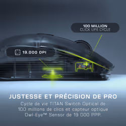 Turtle Beach Kone XP Air - Souris gaming RGB ergonomique, personnalisable et sans fil, Bluetooth, capteur optique 19 000 DPI, autonomie de batterie de 100 heures, station de charge, 29 entrées programmables, éclairage AIMO RGB, molette 4D Blanc - Vue supplémentaire 12