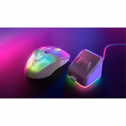 Turtle Beach Kone XP Air - Souris gaming RGB ergonomique, personnalisable et sans fil, Bluetooth, capteur optique 19 000 DPI, autonomie de batterie de 100 heures, station de charge, 29 entrées programmables, éclairage AIMO RGB, molette 4D Blanc - Vue supplémentaire 14