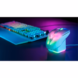 Turtle Beach Kone XP Air - Souris gaming RGB ergonomique, personnalisable et sans fil, Bluetooth, capteur optique 19 000 DPI, autonomie de batterie de 100 heures, station de charge, 29 entrées programmables, éclairage AIMO RGB, molette 4D Blanc - Vue supplémentaire 15