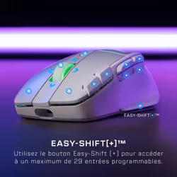 Turtle Beach Kone XP Air - Souris gaming RGB ergonomique, personnalisable et sans fil, Bluetooth, capteur optique 19 000 DPI, autonomie de batterie de 100 heures, station de charge, 29 entrées programmables, éclairage AIMO RGB, molette 4D Blanc - Vue supplémentaire 8