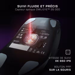 Turtle Beach Pure Air - Souris de gaming RGB ergonomique sans fil ultra-légère, capteur optique 26 000 PPP, batterie 125 heures, double système sans fil, interrupteurs optiques TITAN, Bluetooth, éclairage RGB. Semi-translucide noir - Vue supplémentaire 8