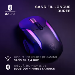 Turtle Beach Kone II Air - Souris gaming RGB ergonomique sans fil, batterie 350 h, capteur optique 26 000 DPI, interrupteurs optiques 100 M de clics, 21 entrées personnalisables, molette 4D Free-Spin - Noir cendre - Vue supplémentaire 8