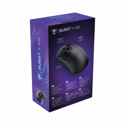 Turtle Beach Burst II Air - Souris gaming sans fil 2,4 GHz : ultralégère avec 47 g, touches optiques, symétrique, capteur optique 26 000 PPP, Bluetooth, autonomie 120 heures, câble USB-C Noir - Vue supplémentaire 15