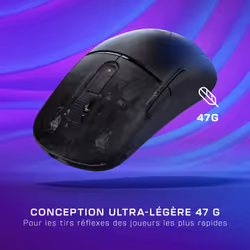 Turtle Beach Burst II Air - Souris gaming sans fil 2,4 GHz : ultralégère avec 47 g, touches optiques, symétrique, capteur optique 26 000 PPP, Bluetooth, autonomie 120 heures, câble USB-C Noir - Vue supplémentaire 6