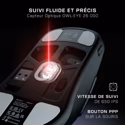 Turtle Beach Burst II Air - Souris gaming sans fil 2,4 GHz : ultralégère avec 47 g, touches optiques, symétrique, capteur optique 26 000 PPP, Bluetooth, autonomie 120 heures, câble USB-C Noir - Vue supplémentaire 7
