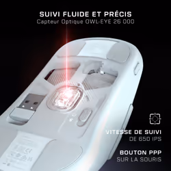 Turtle Beach Burst II Air - Souris gaming sans fil 2,4 GHz : ultralégère avec 47 g, touches optiques, symétrique, capteur optique 26 000 PPP, Bluetooth, autonomie 120 heures, câble USB-C Blanc - Vue supplémentaire 7