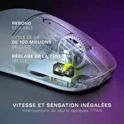 Turtle Beach Burst II Air - Souris gaming sans fil 2,4 GHz : ultralégère avec 47 g, touches optiques, symétrique, capteur optique 26 000 PPP, Bluetooth, autonomie 120 heures, câble USB-C Blanc - Vue supplémentaire 9