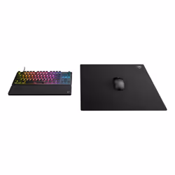 Turtle Beach Sense Core Square Tapis de souris PC Gaming - support en caoutchouc antidérapant, surface en tissu micro-tissé équilibré, lisse, durable, moyen, noir