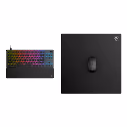 Turtle Beach Sense Core Square Tapis de souris PC Gaming - support en caoutchouc antidérapant, surface en tissu micro-tissé équilibré, lisse, durable, moyen, noir