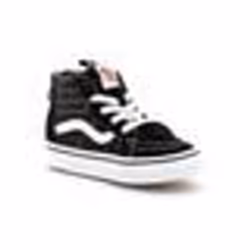 Basket Vans SK8-HI ZIP Bébé - Noir/Blanc - Tige en cuir suède et textile - Fermeture zippée