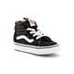 Basket Vans SK8-HI ZIP Bébé - Noir/Blanc - Tige en cuir suède et textile - Fermeture zippée