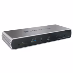 Sonnet Echo 11 Thunderbolt 4 HDMI Dock, Station d'accueil, Thunderbolt 4, 100 W, 2500 Mbit/s, Noir, Argent, SD, SDHC, SDXC