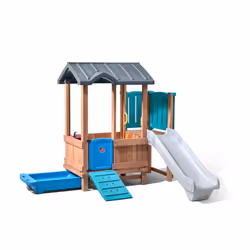 Step2 Woodland Adventure Playhouse & Slide, Salle de jeux sur pilotis, 3 an(s), 1 portes(s), Toboggan, Multicolore