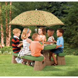 Step2 Naturally Playful Table picnic avec parasol- socle marron