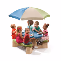 Step2 Naturally Playful Table picnic avec parasol haut - socle beige