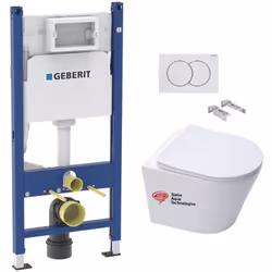 Optez pour la qualité et la simplicité d’installation du Pack WC Bâti-support + WC Swiss Aqua Technologies Infinitio sans bri ...