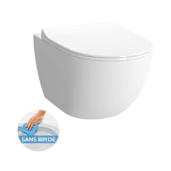 Vitra - sento Cuvette rim-ex (sans bride) et abattant ultra-fin avec frein de chute (7748B003-0075 + 120-003R009-lm)