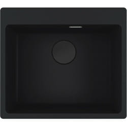 Maris mrg 610-54 Evier à encastrer 59x50cm, avec bonde et siphon gain de place, en Fragranit+, Noir mat + Cache bonde - Franke