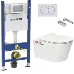Pack bati-support Geberit 112cm + wc sans bride Swiss Aqua Technologies Brevis + abattant ultra-fin (BREVISGEB3)