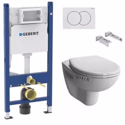 Bénéficiez du savoir-faire de la marque Geberit à travers le bâti support Duofix Basic, ainsi que du design du WC suspendu Vi ...