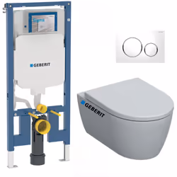Optez pour la qualité et la simplicité d’installation du Pack WC Bâti-support Duofix extra-plat + WC sans bride Smyle + Abatt ...