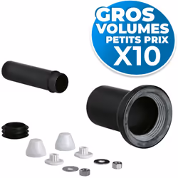 Lot de 10 garnitures de raccordement: Pour WC suspendu Tube d'alimentation Ø 45 mm Manchon d'évacuation Ø 90 mm 150 mm de lon ...