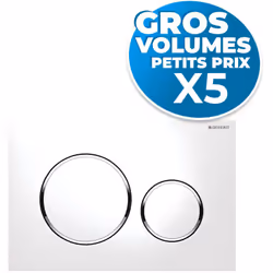 Caractéristiques du lot de 5 plaques de déclenchement WC DUOFIX Sigma 20, Blanc et chromé (115.882.KJ.1) : Coloris : Blanc et ...