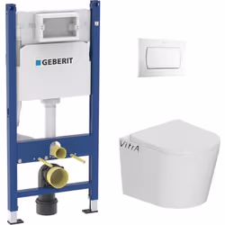Bénéficiez du savoir-faire de la marque Geberit à travers le bâti support Duofix Basic, ainsi que du design du WC suspendu Vi ...