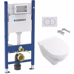 Caractéristiques du Pack WC Bâti-support Duofix + WC sans bride Lucco Brilla + Abattant softclose + Plaque blanche (BrillaGeb ...