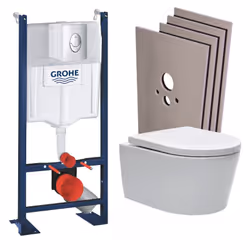 Optez pour la qualité et la simplicité d’installation du Pack WC bâti autoportant + WC Swiss Aqua Technologies sans bride + P ...