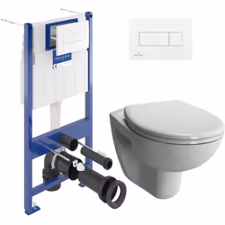 Optez pour la qualité et la simplicité d’installation du Pack WC Bâti-support Viconnect + WC suspendu Normus + Abattant frein ...