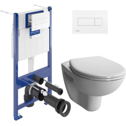 Villeroy & Boch Pack WC Bâti-support Villeroy & Boch Viconnect + WC Vitra Normus + Abattant frein de chute + Plaque blanche (ViConnectNormus-2)