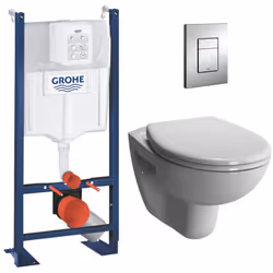 Choisissez la qualité et la simplicité d’installation du Pack WC Bâti Autoportant Rapid SL + WC sans bride Vitra Normus + Aba ...