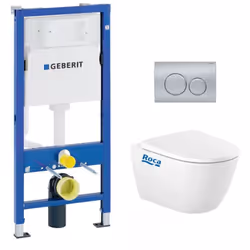 Caractéristiques du Pack WC Bâti UP100 + Cuvette Roca Ona sans bride fixations invisibles + Plaque chrome mat (OnaGeb9) : Bât ...