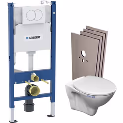Caractéristiques du Pack WC Bâti-support Duofix + WC Cersanit S-line Pro + Abattant + Plaque blanche + Set d'habillage (S-Lin ...